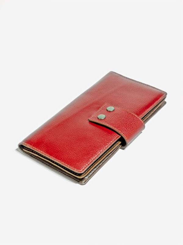 Luxury Long Wallet – Red Wine G5 Pattern With Button